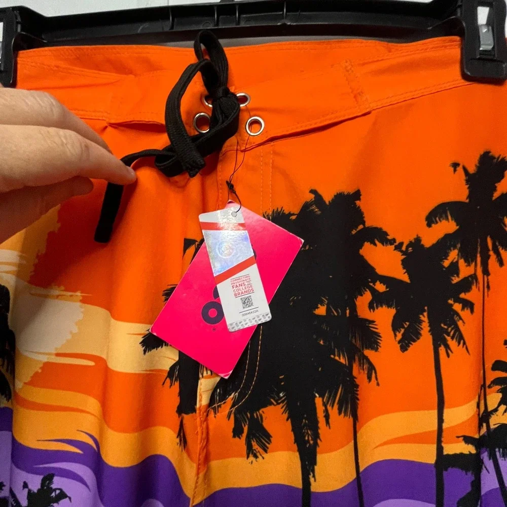 FOCO Clemson Tigers Mens 2XL Board Shorts Sunset Palm Tree Swim Trunks NWT